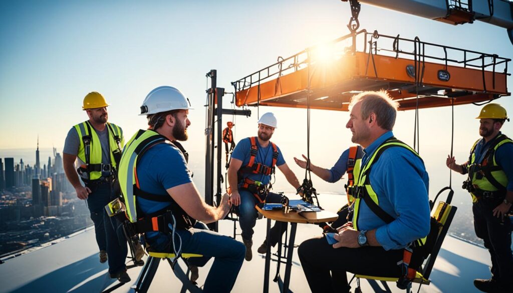 Aerial dinner safety briefing