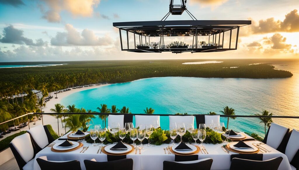 Innovative cuisine at Dinner in the Sky Punta Cana